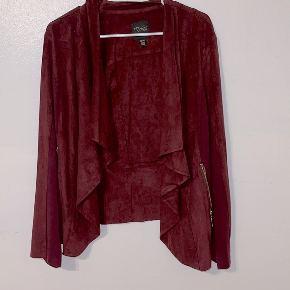Burgundy suede blazer✨